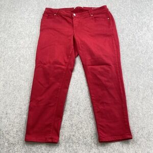 Slink Jeans Curvy Straight Jeans Womens 14 (38x26) Red Stretch 5 Pocket *MARKS*